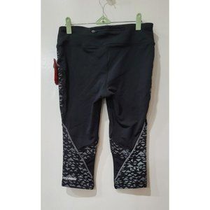 NWT Woman's Sz M BIOVIZ Invigorating Stretch Poly Blend Reflective Crop Leggings